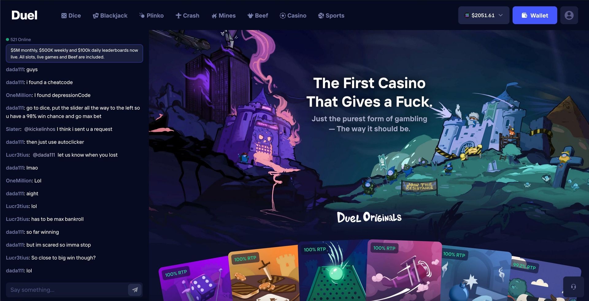 Duel 100% RTP - Duel Review